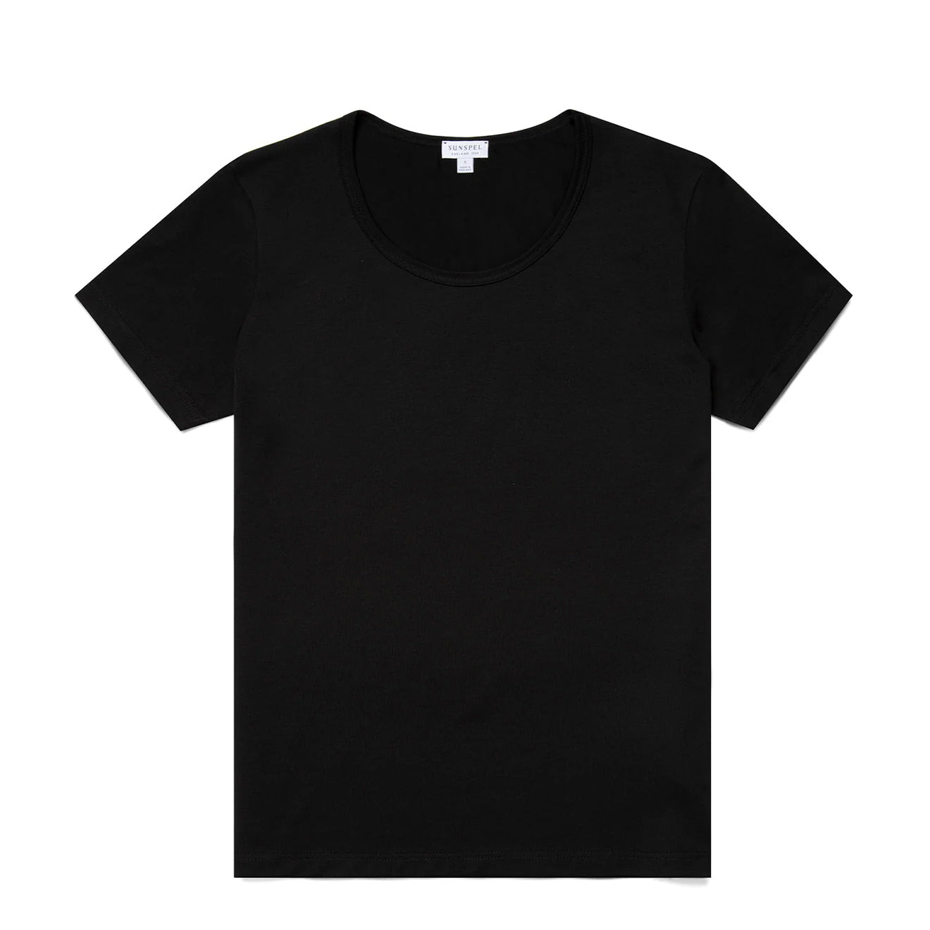 Sunspel Womens Scoop T-Shirt Black - The Sporting Lodge