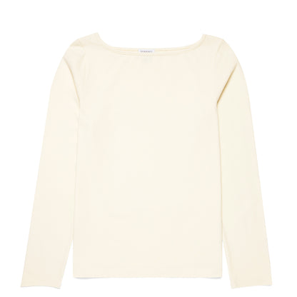 Sunspel Womens Slash Neck L/S Top Ecru