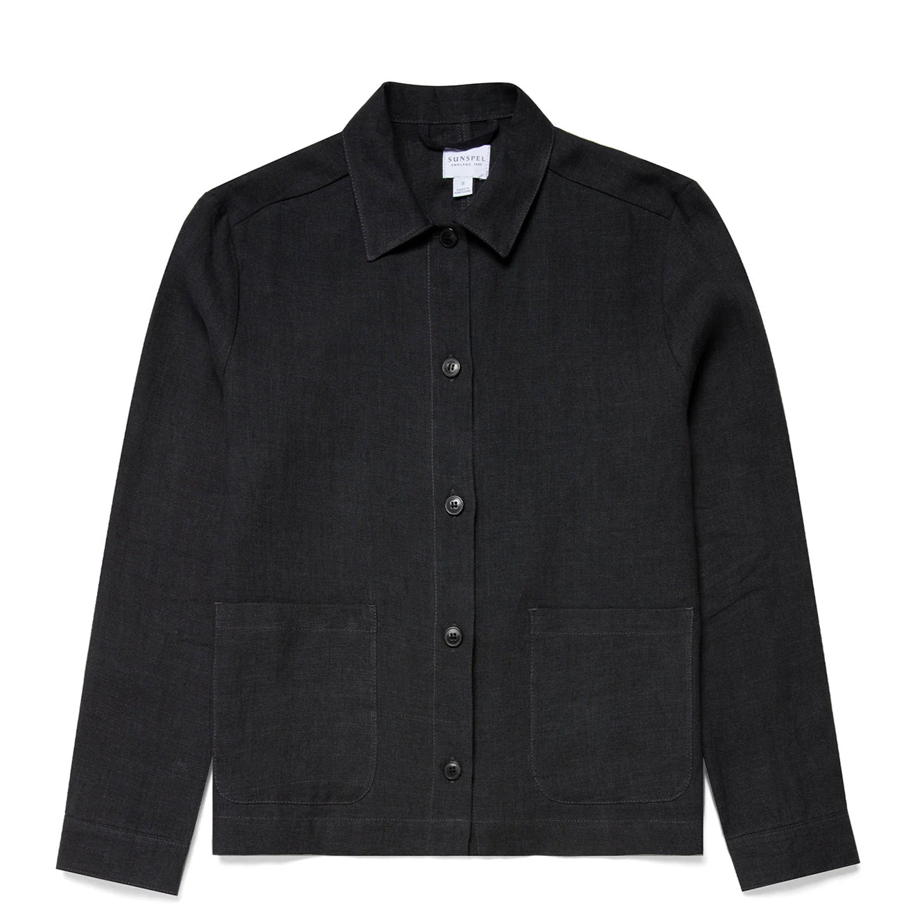 Sunspel Womens Twin Pocket Jacket Black - The Sporting Lodge