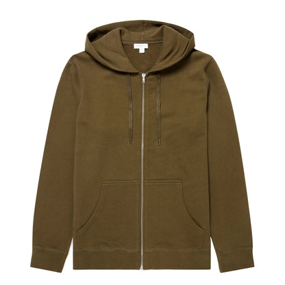 Sunspel Zip Hoody Loden Green