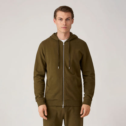 Sunspel Zip Hoody Loden Green