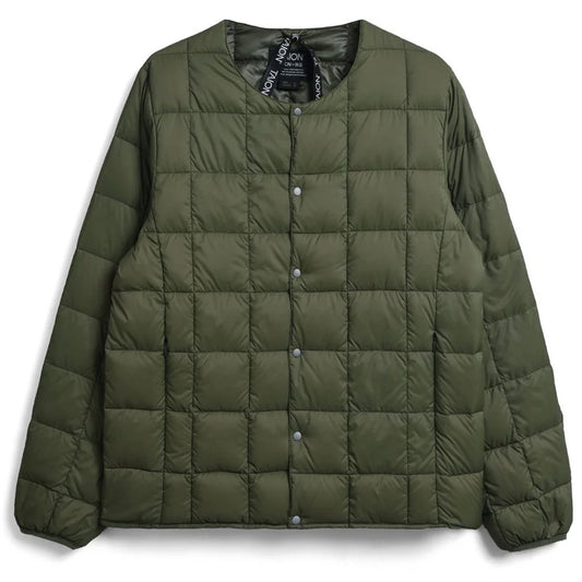 Taion Womens Crew Neck Down Jacket Dark Olive - The Sporting Lodge