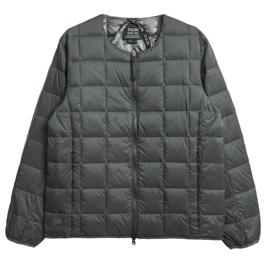 Taion Crew Neck W-Zip Down Jacket Dark Charcoal - The Sporting Lodge