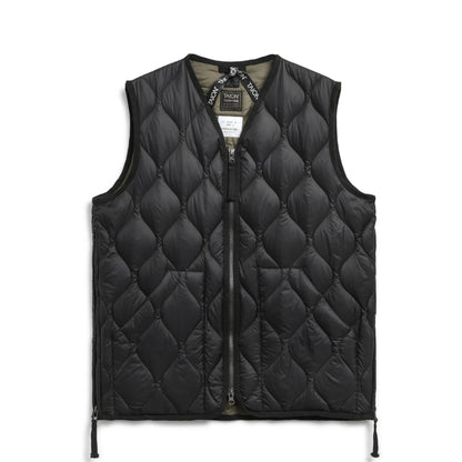 Taion Military V Neck W-Zip Down Vest Black