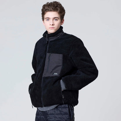 Taion Mountain Boa Fleece High-Neck Jacket Dark Olive