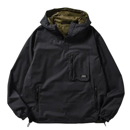 Taion Mountain Non Down Reversible Hooded Jacket Dark Olive / Dark Navy - The Sporting Lodge