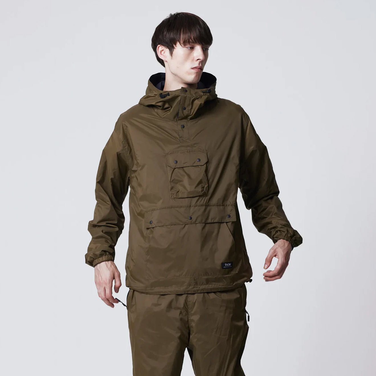 Taion Mountain Non Down Reversible Hooded Jacket Dark Olive / Dark Navy - The Sporting Lodge