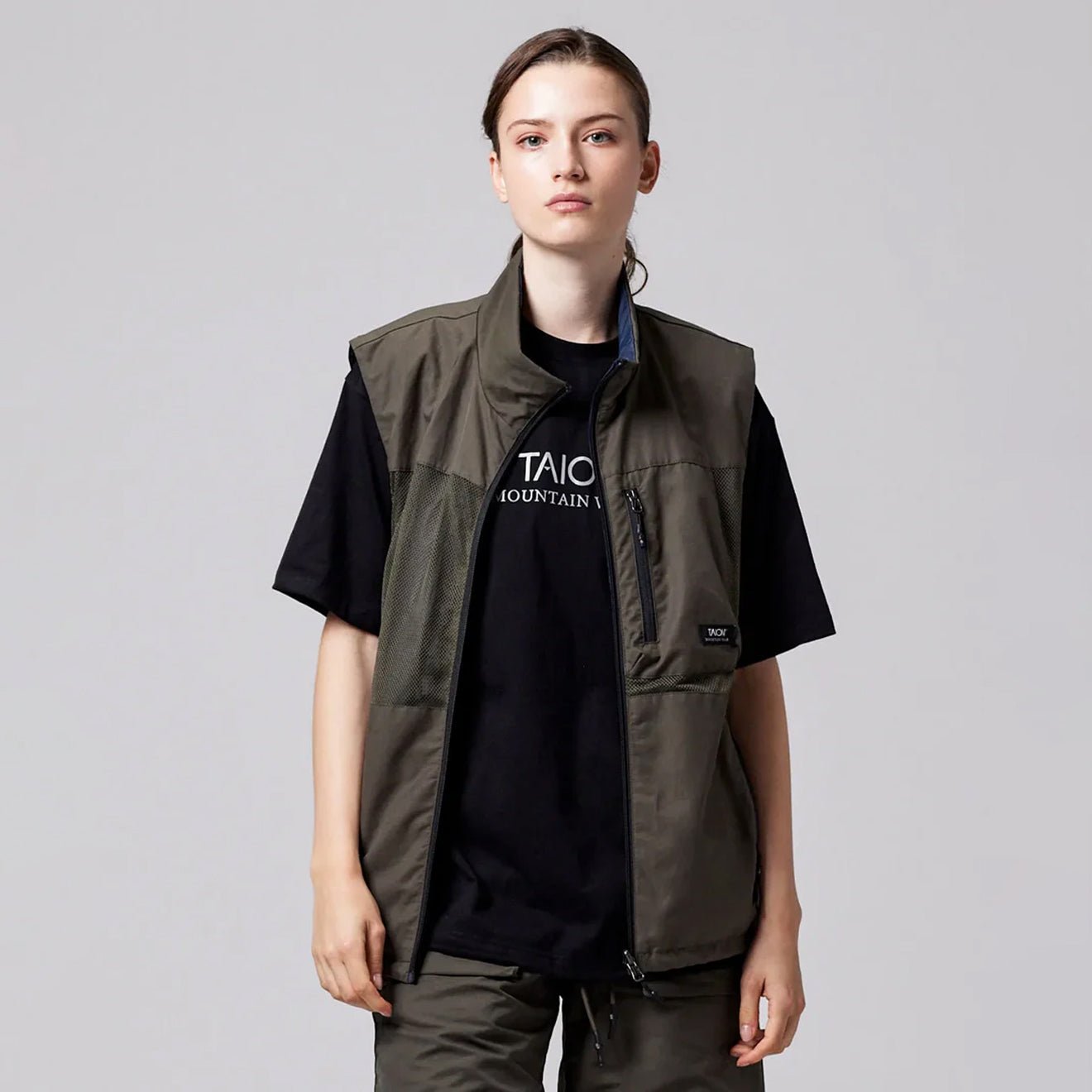 Taion Mountain Reversible Mesh Vest Dark Olive / Dark Navy - The Sporting Lodge