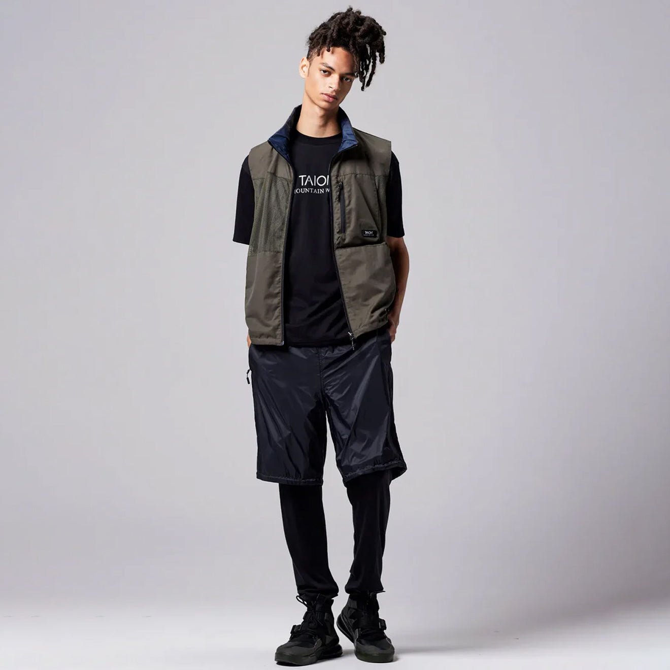 Taion Mountain Reversible Mesh Vest Dark Olive / Dark Navy - The Sporting Lodge