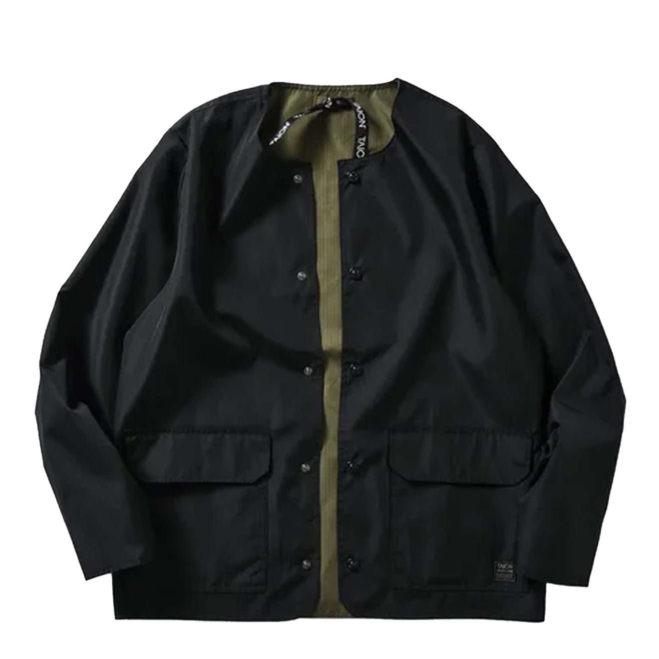 Taion Non Down Military Reversible Crew Neck Cardigan Black - The Sporting Lodge