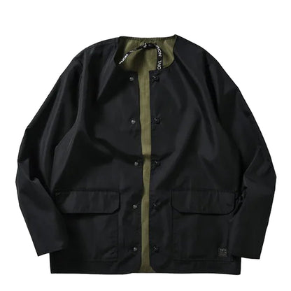 Taion Non Down Military Reversible Crew Neck Cardigan Black - The Sporting Lodge