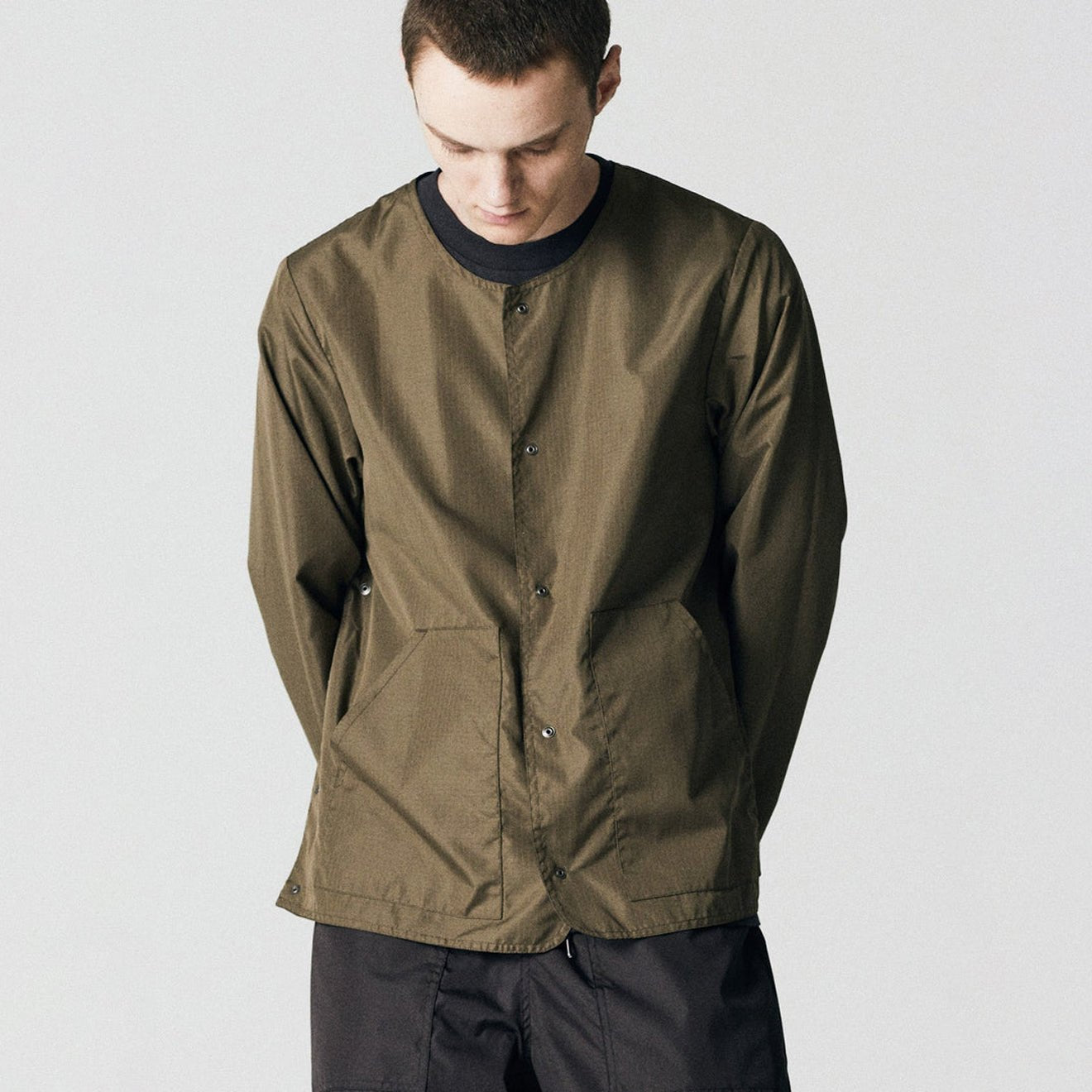 Taion Non Down Military Reversible Crew Neck Cardigan Black - The Sporting Lodge