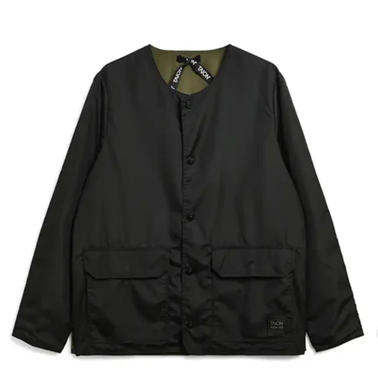 Taion Non Down Military Reversible Crew Neck Cardigan Black - The Sporting Lodge