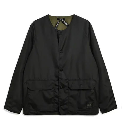 Taion Non Down Military Reversible Crew Neck Cardigan Black - The Sporting Lodge