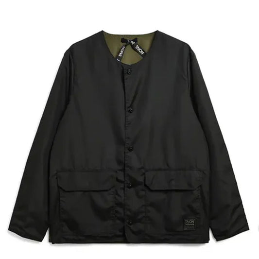 Taion Non Down Military Reversible Crew Neck Cardigan Black - The Sporting Lodge