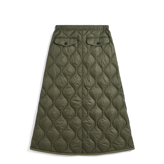 Taion Womens Military Snap Button Down Skirt Dark Sage Green