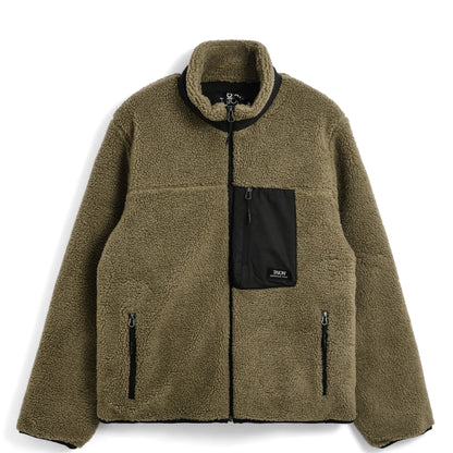 Taion Womens Mountain Boa Fleece High-Neck Jacket Beige