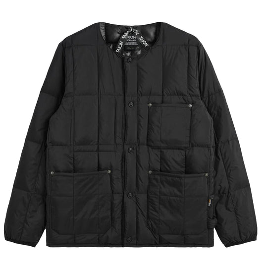 Taion Work Crew Neck Down Jacket Black - The Sporting Lodge