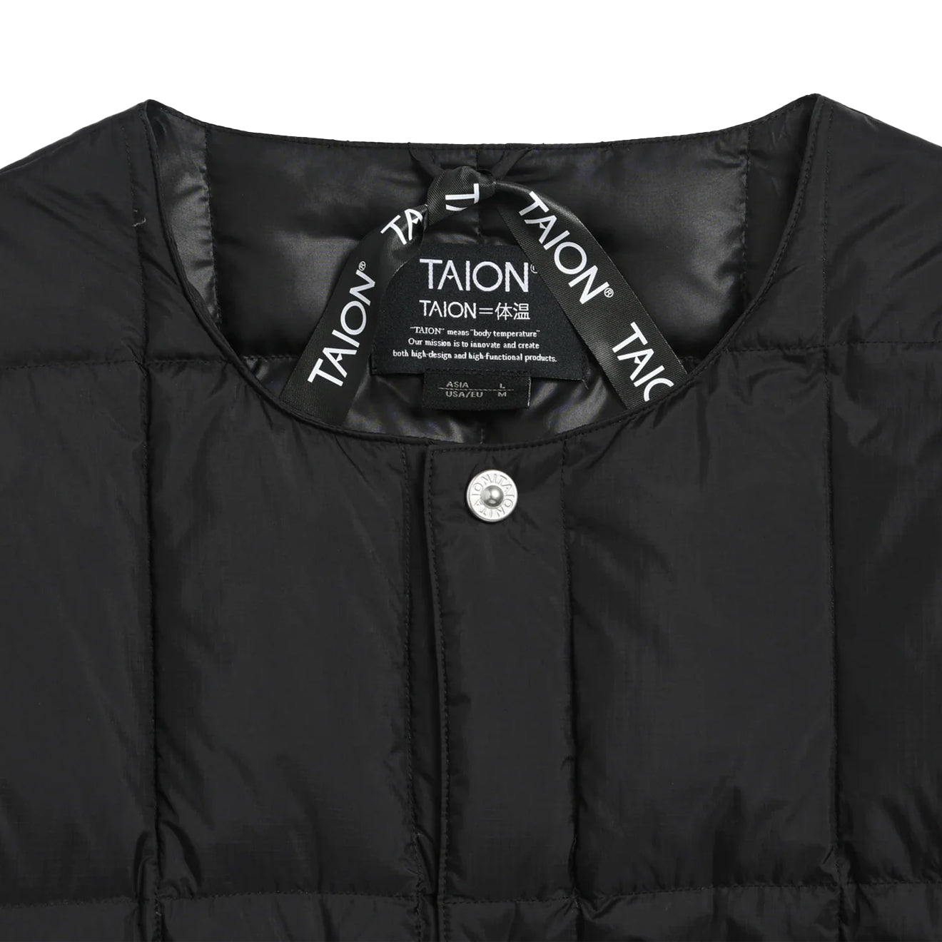 Taion Work Crew Neck Down Jacket Black - The Sporting Lodge
