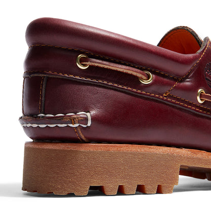 Timberland Authentic 3-Eye Lug Handsewn Boat Shoe Burgundy - The Sporting Lodge