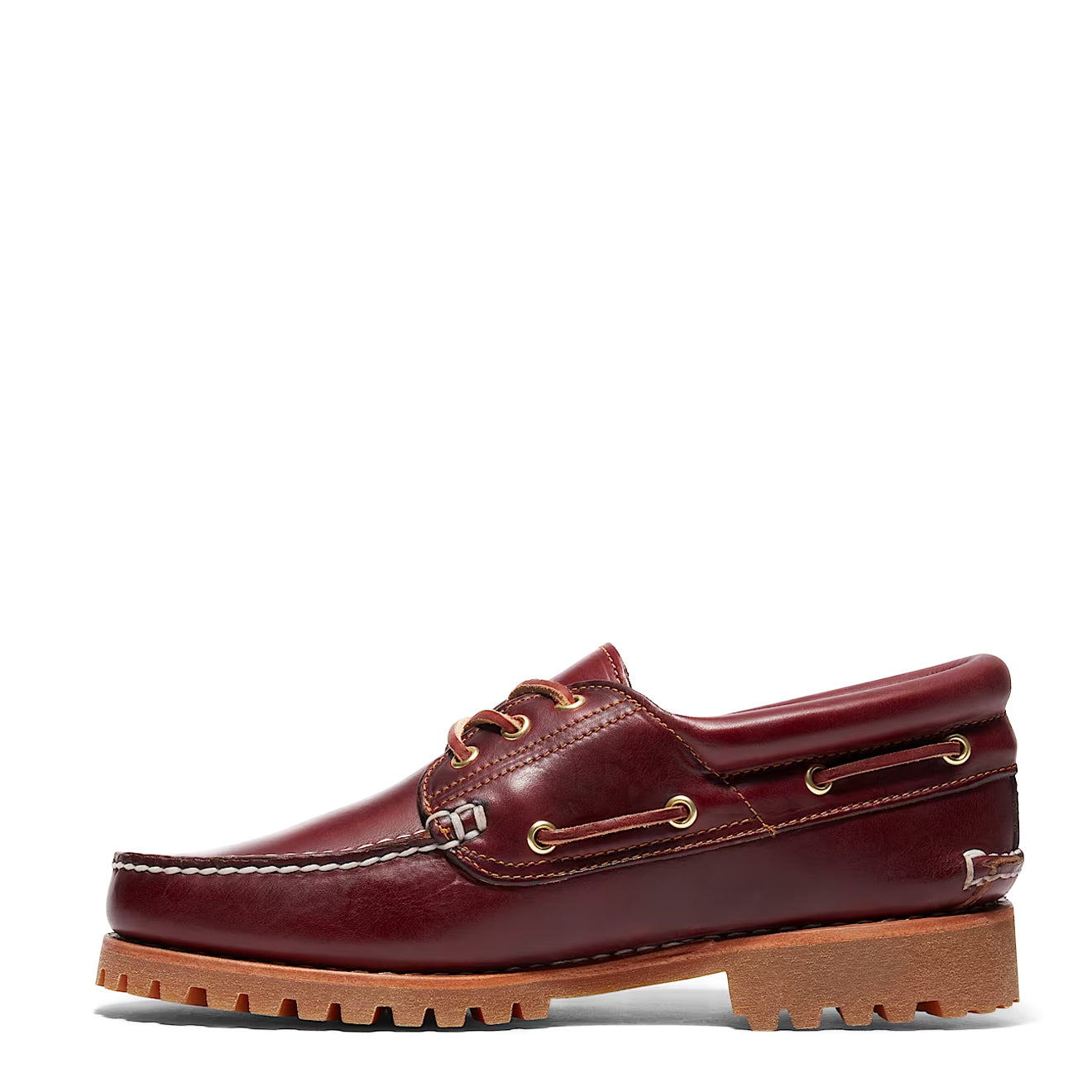 Timberland Authentic 3-Eye Lug Handsewn Boat Shoe Burgundy - The Sporting Lodge