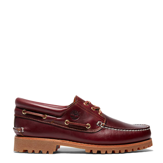 Timberland Authentic 3-Eye Lug Handsewn Boat Shoe Burgundy - The Sporting Lodge