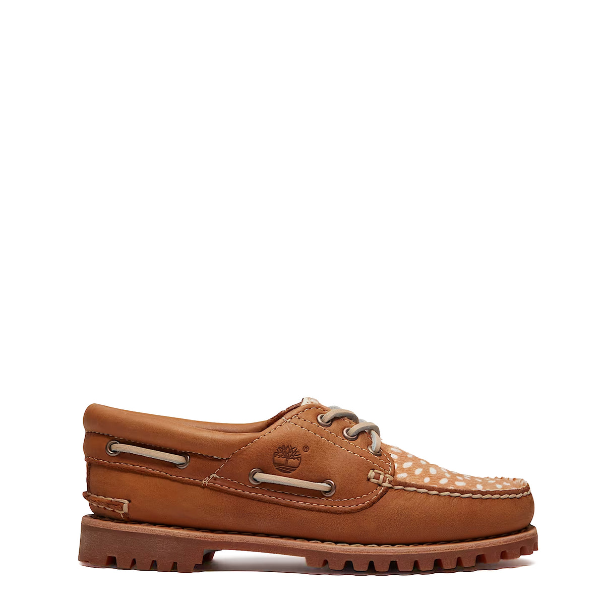 Timberland Womens Authentic 3-Eye Boat Shoe Mid Brown Full Grain Natural