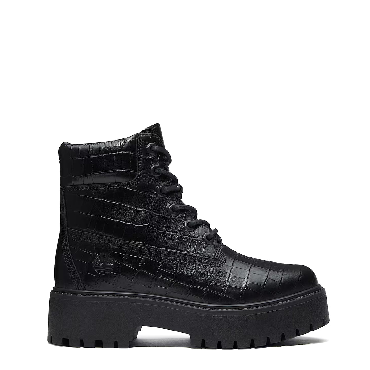 Timberland Womens Stone Street Platform 6-Inch Boot Black Full Grain