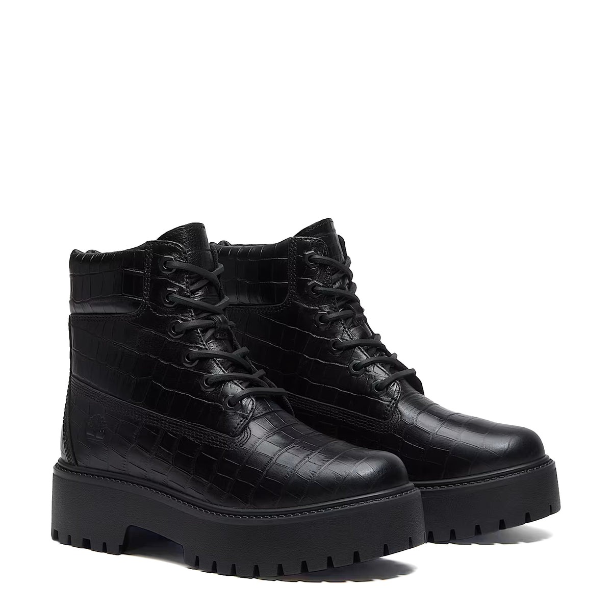 Timberland Womens Stone Street Platform 6-Inch Boot Black Full Grain