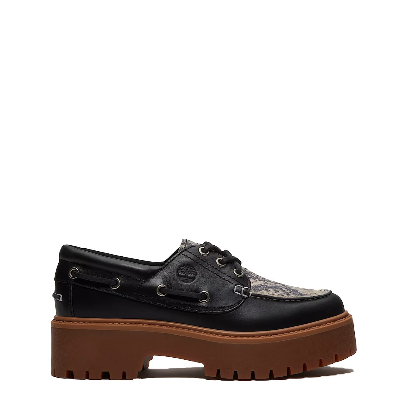 Timberland Womens Stone Street Platform Boat Shoe Black - The Sporting Lodge