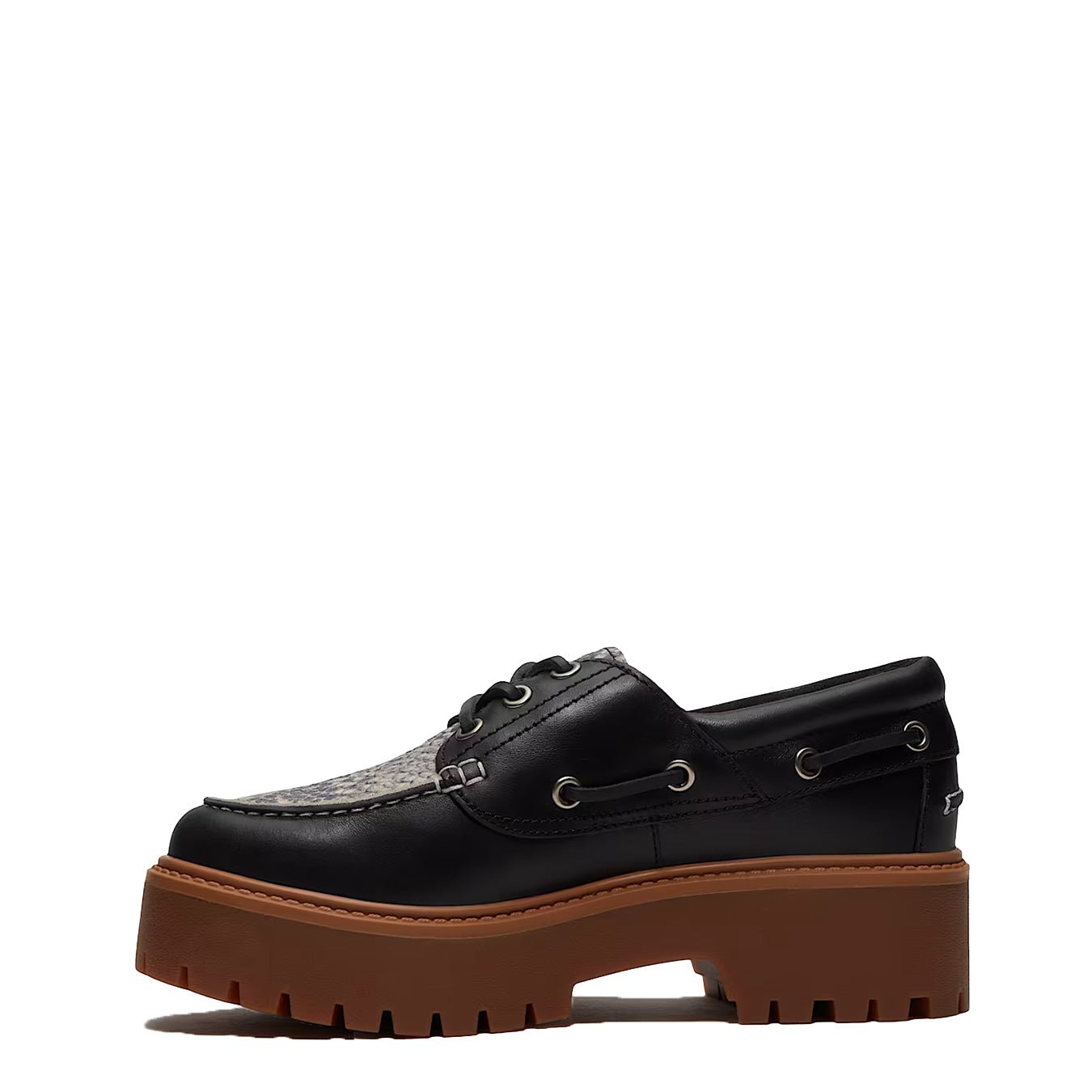 Timberland Womens Stone Street Platform Boat Shoe Black - The Sporting Lodge