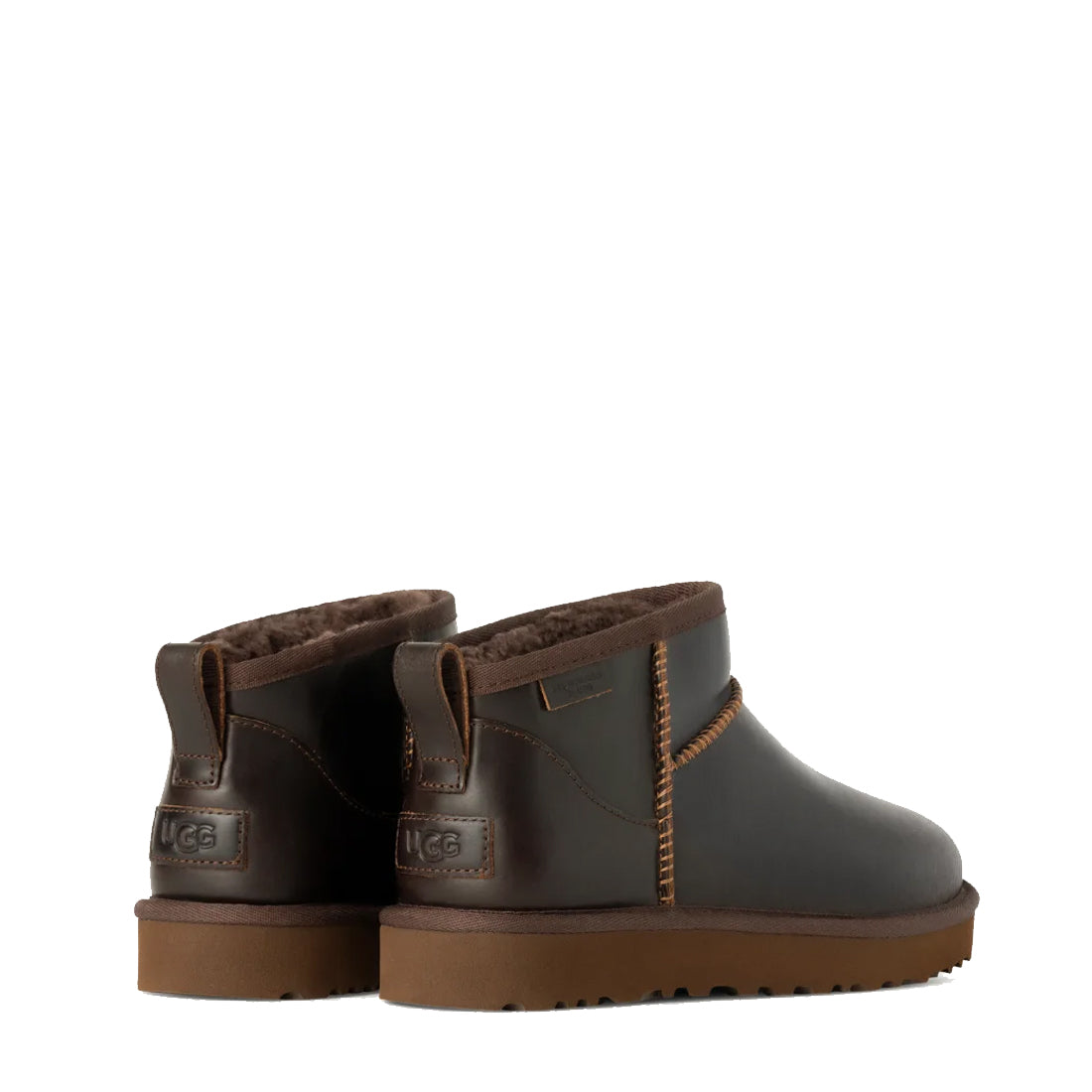 UGG Womens Classic Ultra Mini Leather Regen Boot Ironwood