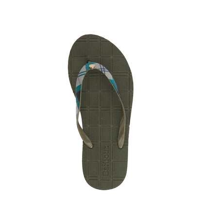 Barbour Womens Tilda Toe Post Sandal Olive / Ancient Tartan