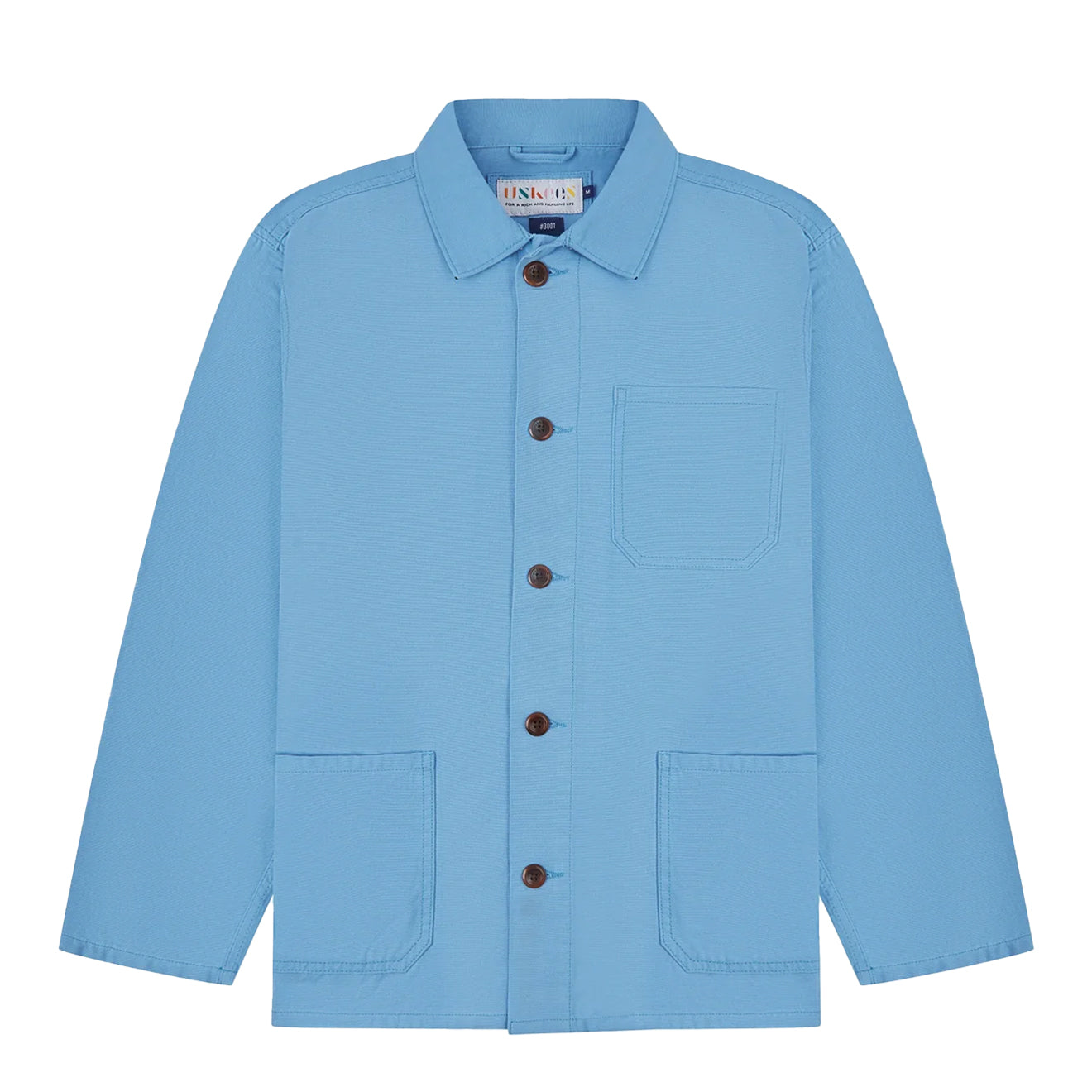Uskees 3001 Buttoned Overshirt Powder Blue
