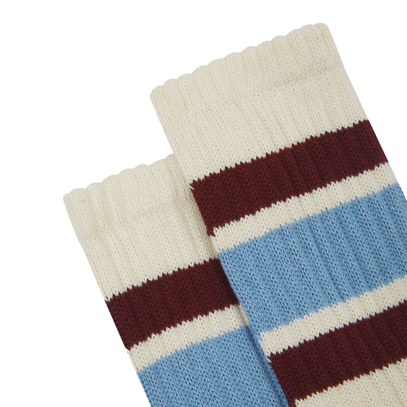 Uskees 4011 College Stripe Socks Powder Blue / Burgundy - The Sporting Lodge