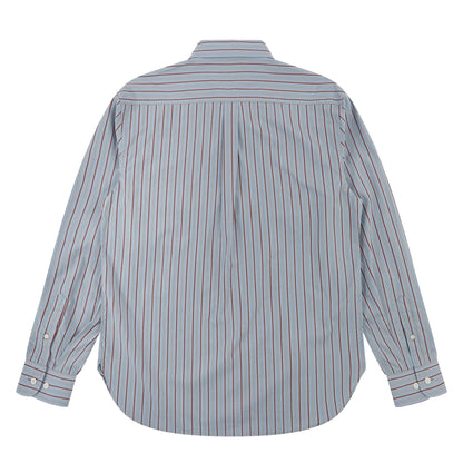 Uskees 6013 L/S Oxford Shirt Terrace Pinstripe Sky / Claret