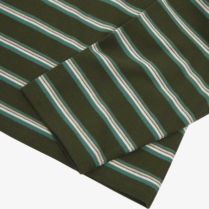 Uskees 7025 Stanage Scrum Jersey L/S Polo Shirt Hallam Green Stripe