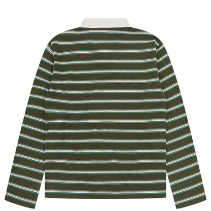 Uskees 7025 Stanage Scrum Jersey L/S Polo Shirt Hallam Green Stripe