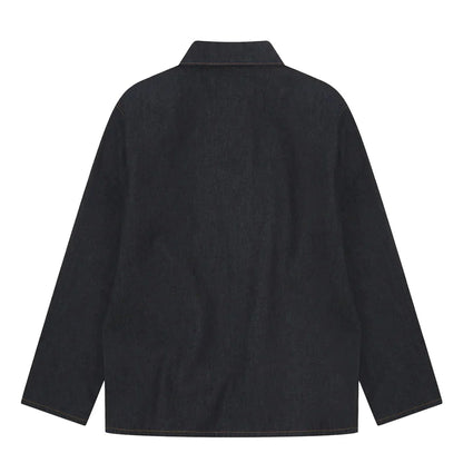 Uskees Denim Buttoned Overshirt Raw Orta Denim - The Sporting Lodge