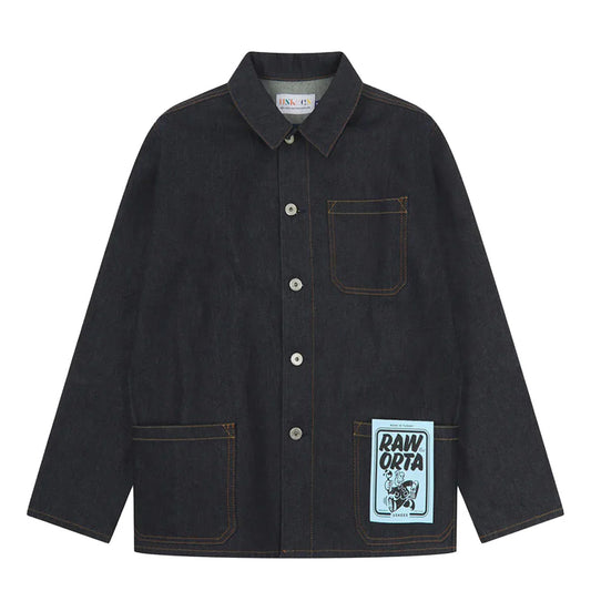 Uskees Denim Buttoned Overshirt Raw Orta Denim - The Sporting Lodge
