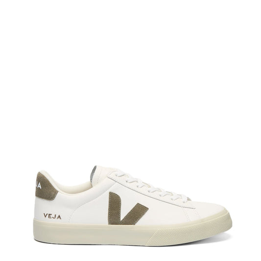 Veja Womens Campo Leather Trainer Extra-White Kaki - The Sporting Lodge
