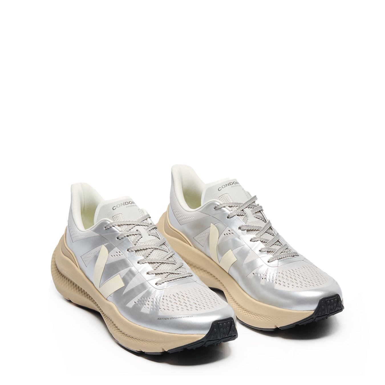 Veja Womens Condor 3 Advanced Engineered-Mesh Silver Cashew Almond