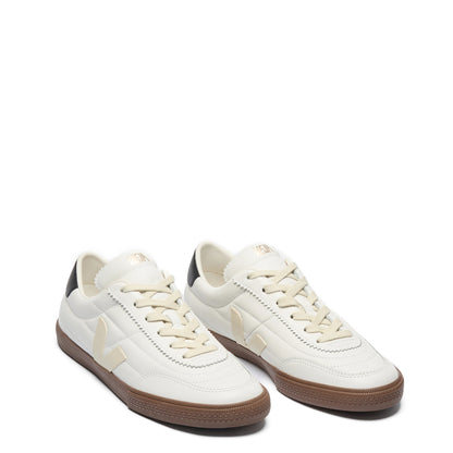 Veja Womens Panenka Leather White Black Bark