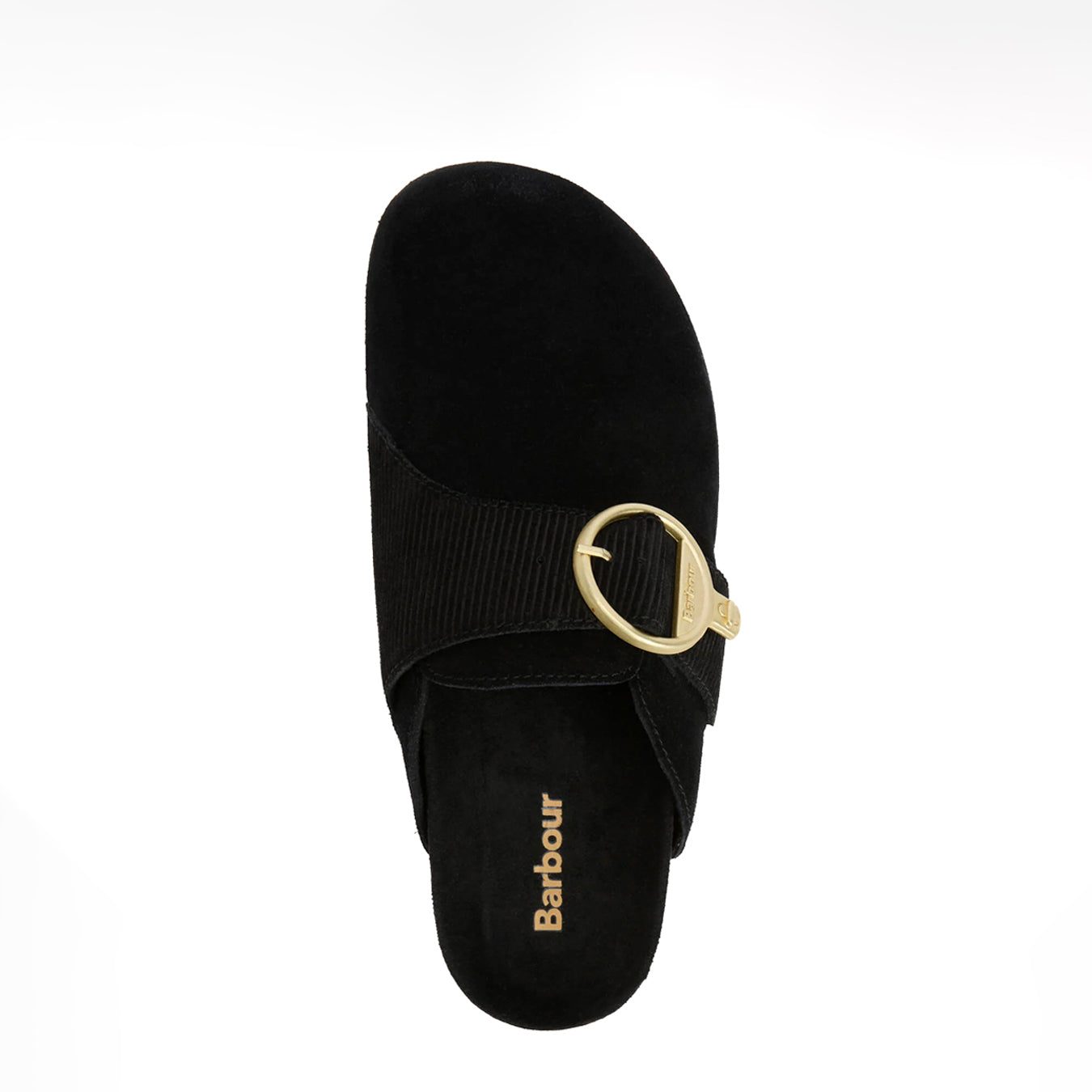 Barbour Womens Kyra Closed Toe Sandal Black Suede