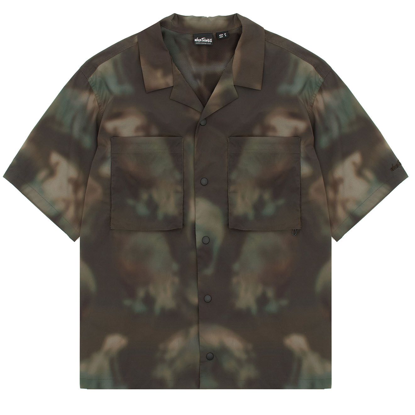 Wild Things S/S Camp Shirt Nature Mosaic Olive - The Sporting Lodge