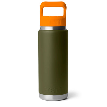 YETI 26 oz w/ Straw Bottle Olive / King Crab Orange