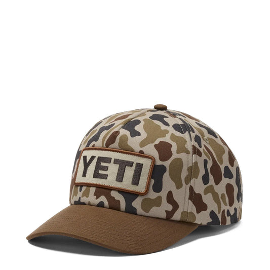YETI Logo Camo Woven Flat Brim Snapback Camo - The Sporting Lodge