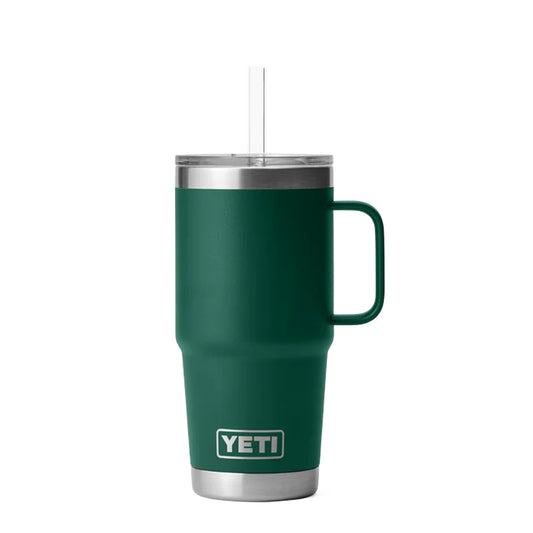 YETI Rambler 25oz Straw Mug Black Forest Green