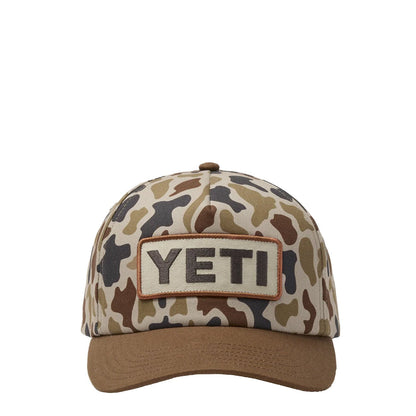 YETI Logo Camo Woven Flat Brim Snapback Camo - The Sporting Lodge