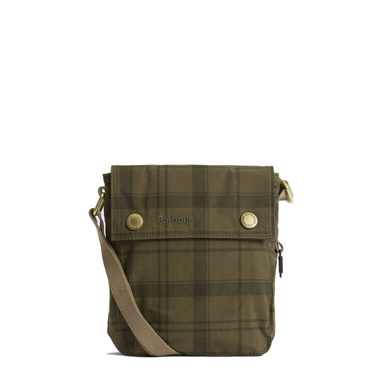 Barbour Transport Crossbody Bag Dusky Green Tartan